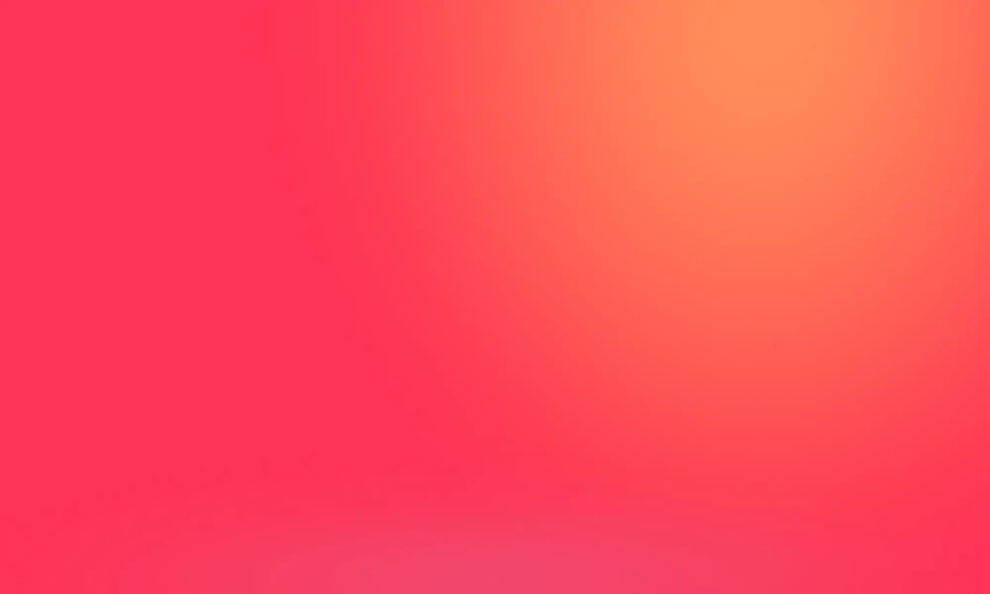 A gradient background transitions from bright red on the left to warm orange on the right, creating a smooth, blended effect.